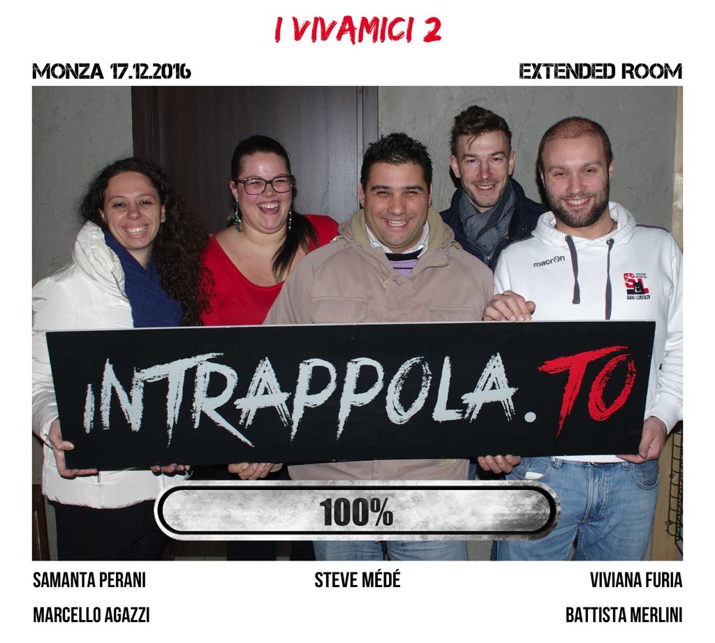 Il gruppo I VIVAMICI 2 è fuggito dalla nostra escape room Extended Room