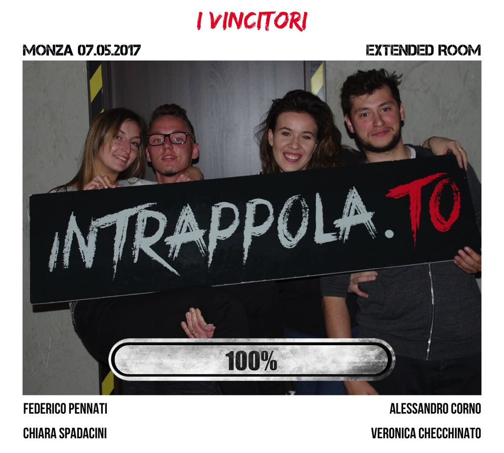 Il gruppo I vincitori  è fuggito dalla nostra escape room Extended Room