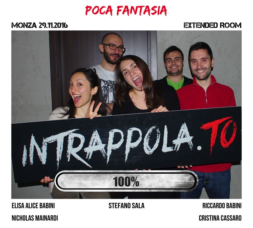 Il gruppo Poca Fantasia è fuggito dalla nostra escape room Extended Room