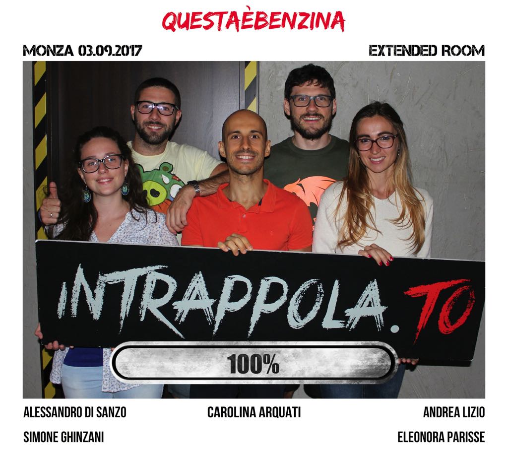 Il gruppo Questaèbenzina è fuggito dalla nostra escape room Extended Room