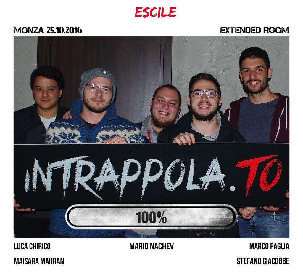 Il gruppo #escile è fuggito dalla nostra escape room Extended Room