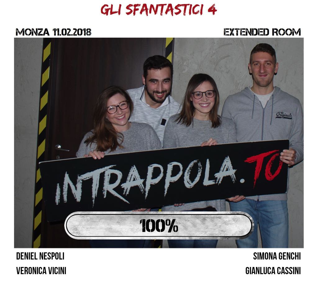 Il gruppo gli sfantastici 4 è fuggito dalla nostra escape room Extended Room