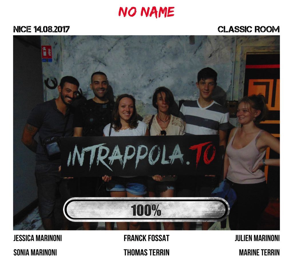 Il gruppo No name è fuggito dalla nostra escape room Classic Room
