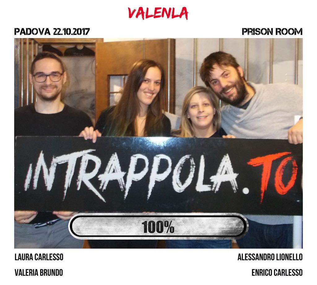 Il gruppo Valenla è fuggito dalla nostra escape room Prison Room