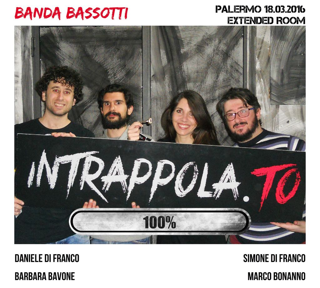 Il gruppo  è fuggito dalla nostra escape room Extended Room