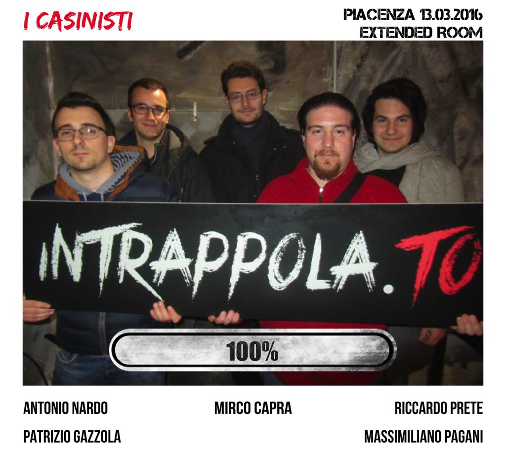 Il gruppo I Casinisti è fuggito dalla nostra escape room Extended Room