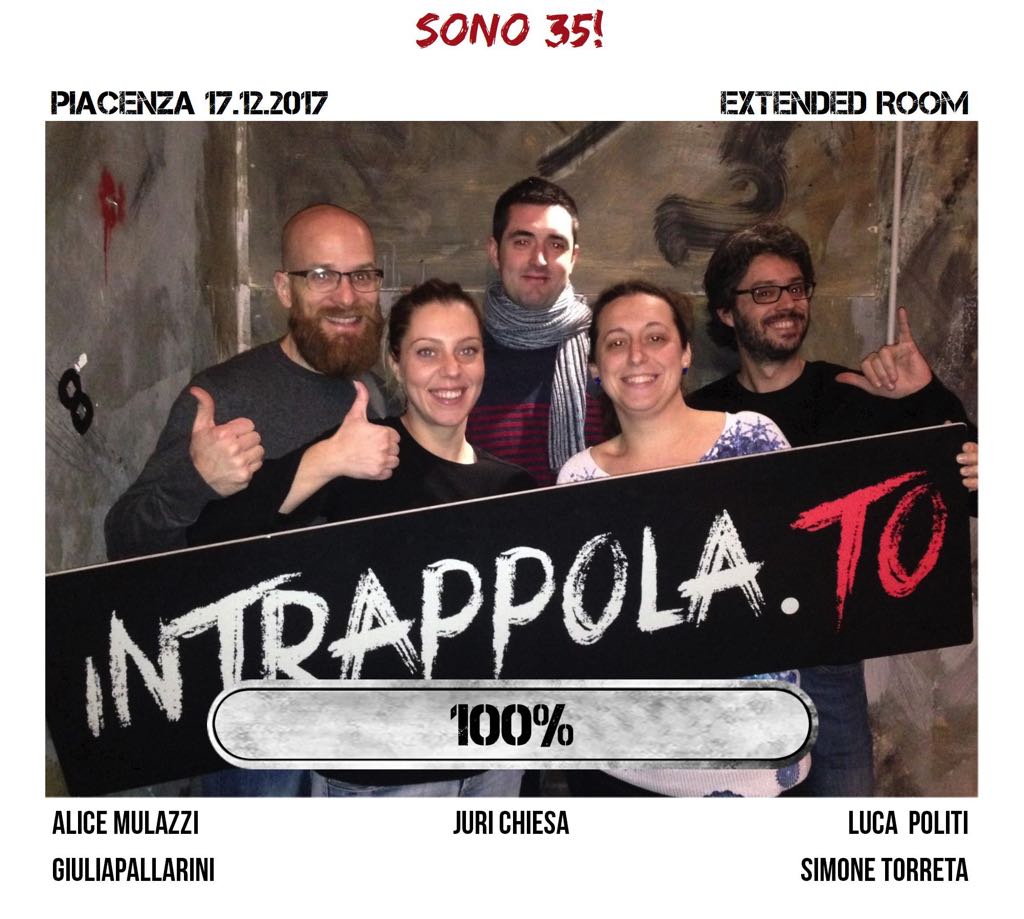 Il gruppo Sono 35! è fuggito dalla nostra escape room Extended Room
