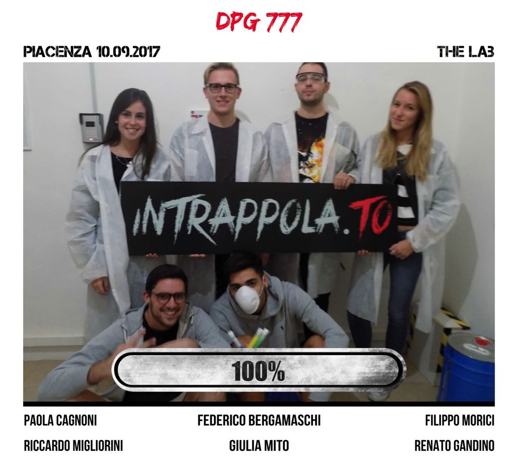 Il gruppo dpg 777 è fuggito dalla nostra escape room The Lab