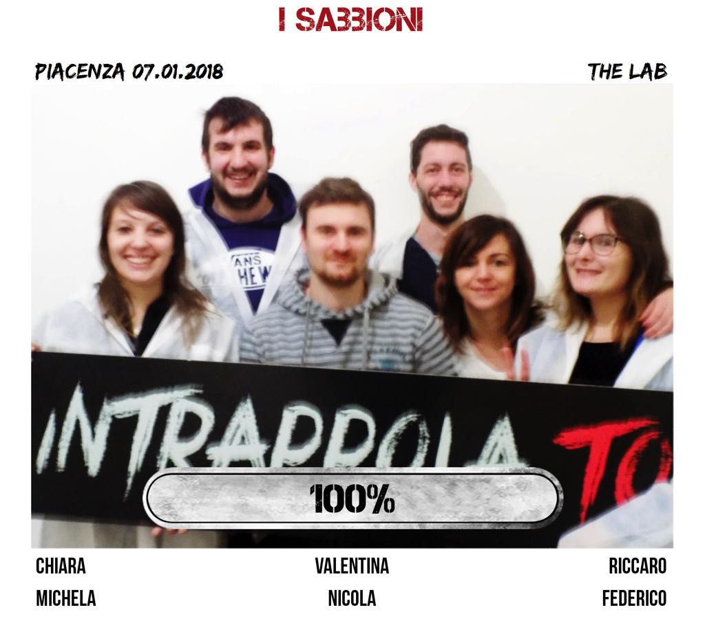Il gruppo i sabbioni è fuggito dalla nostra escape room The Lab