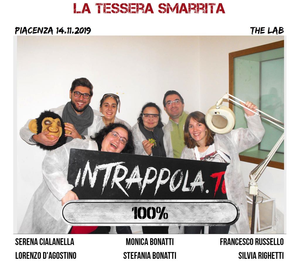 Il gruppo la tessera smarrita è fuggito dalla nostra escape room The Lab