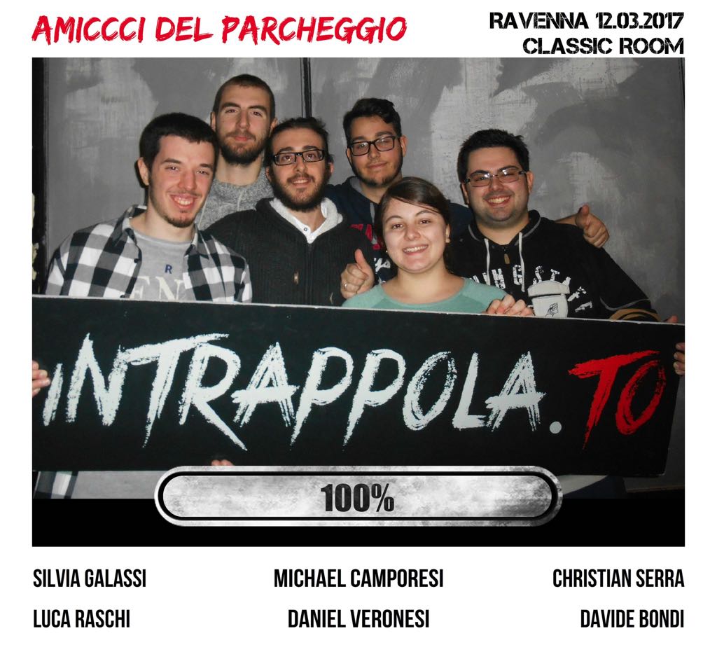 Il gruppo AMICCCI DEL PARCHEGGIO è fuggito dalla nostra escape room Classic Room