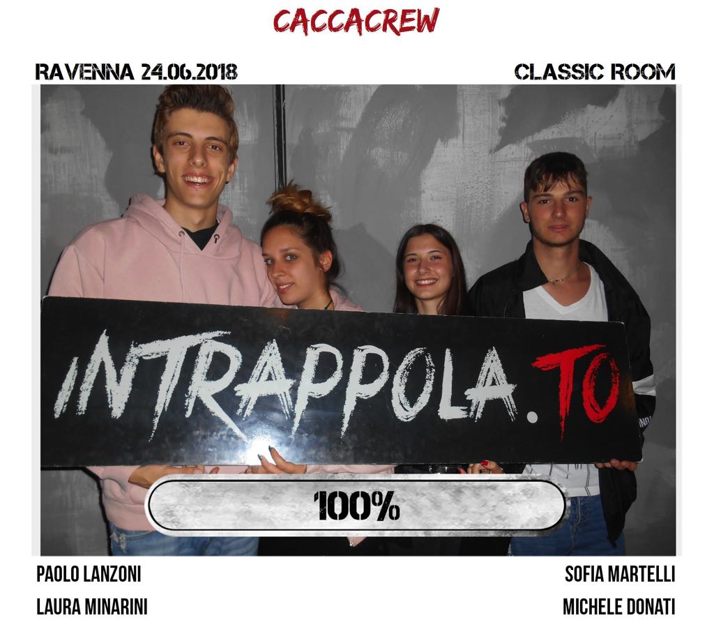 Il gruppo Caccacrew è fuggito dalla nostra escape room Classic Room