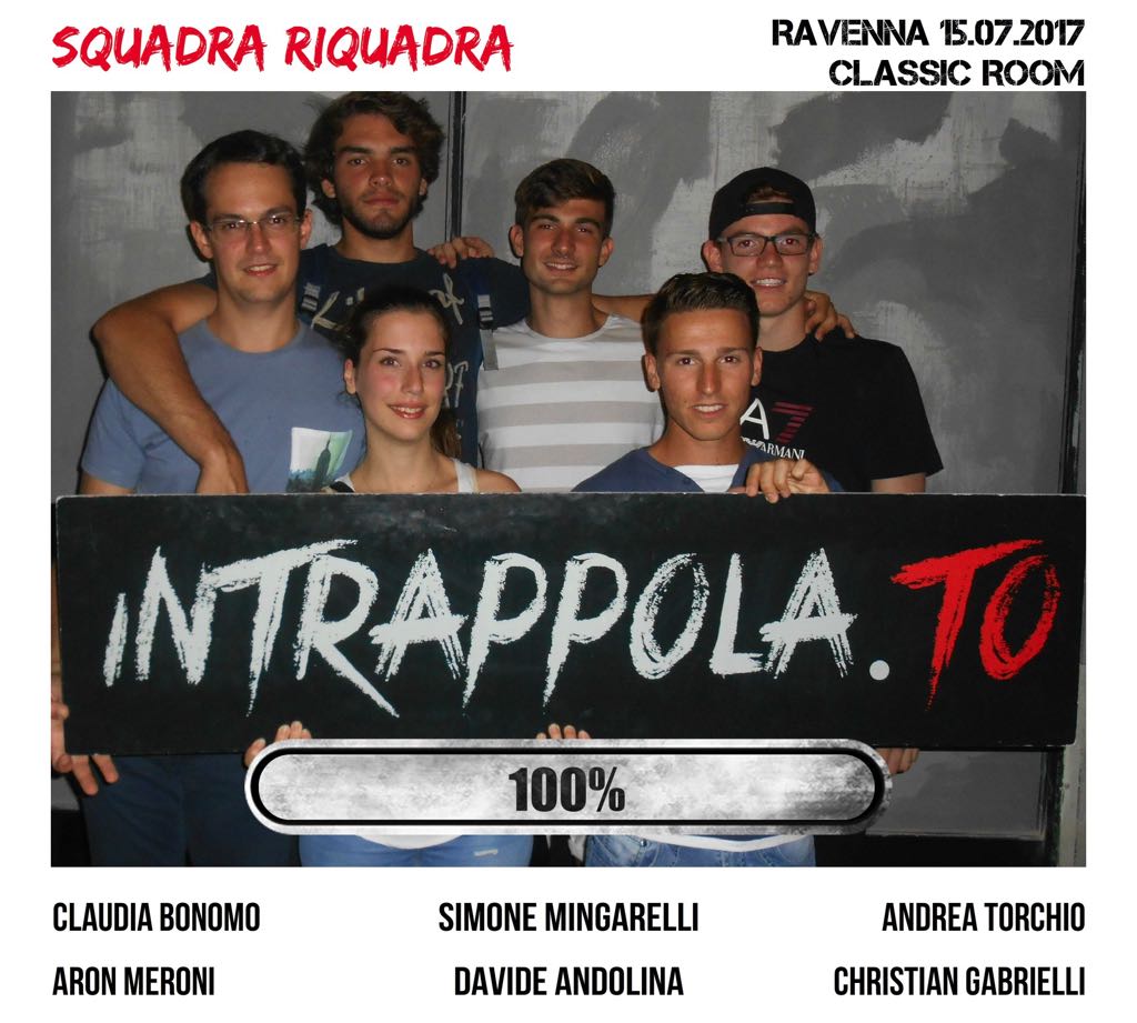 Il gruppo Squadra Riquadra è fuggito dalla nostra escape room Classic Room