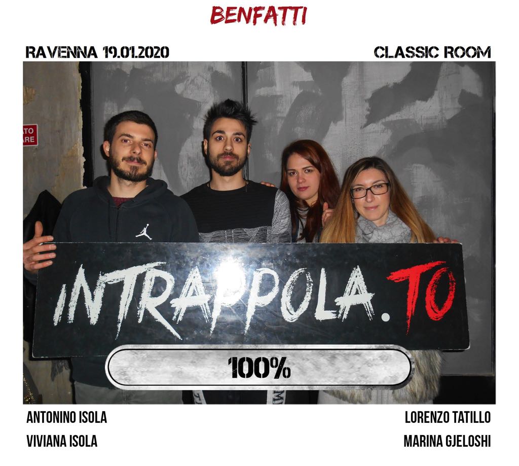 Il gruppo benfatti è fuggito dalla nostra escape room Classic Room