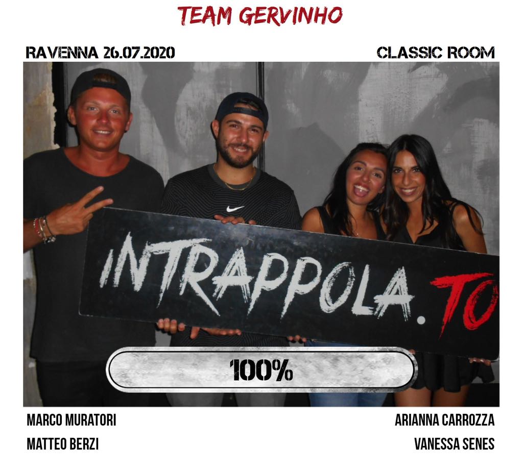 Il gruppo team gervinho è fuggito dalla nostra escape room Classic Room