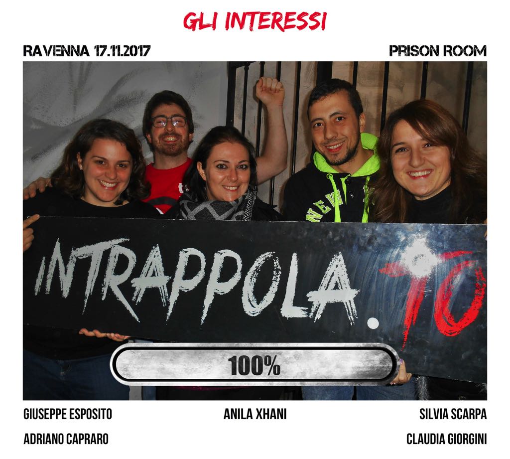 Il gruppo Gli Interessi è fuggito dalla nostra escape room Prison Room