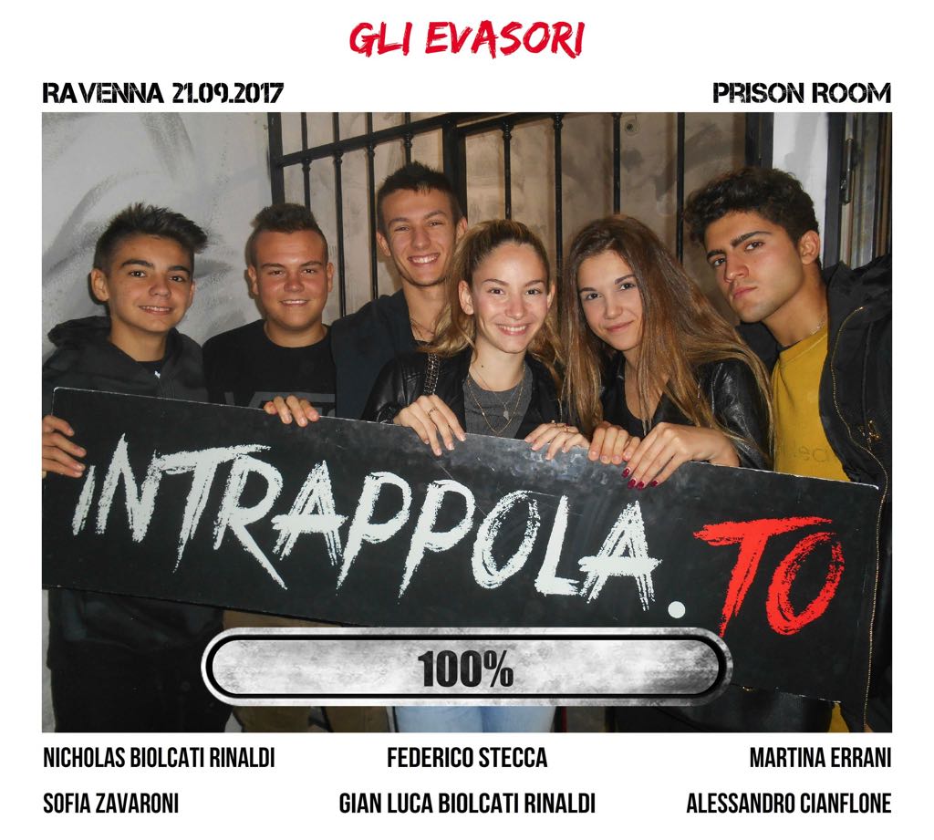 Il gruppo Gli evasori è fuggito dalla nostra escape room Prison Room