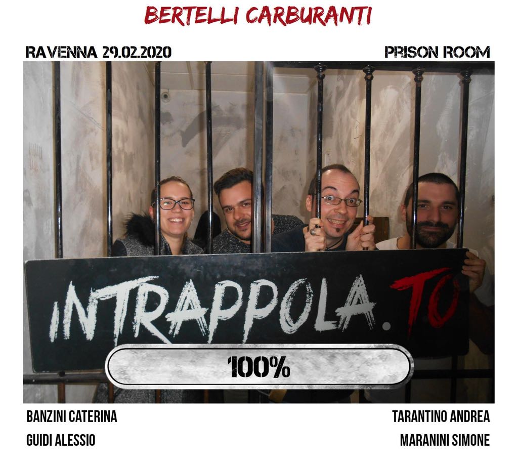 Il gruppo bertelli carburanti è fuggito dalla nostra escape room Prison Room
