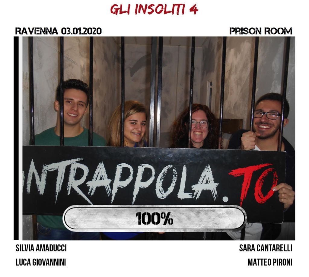 Il gruppo gli insoliti 4 è fuggito dalla nostra escape room Prison Room