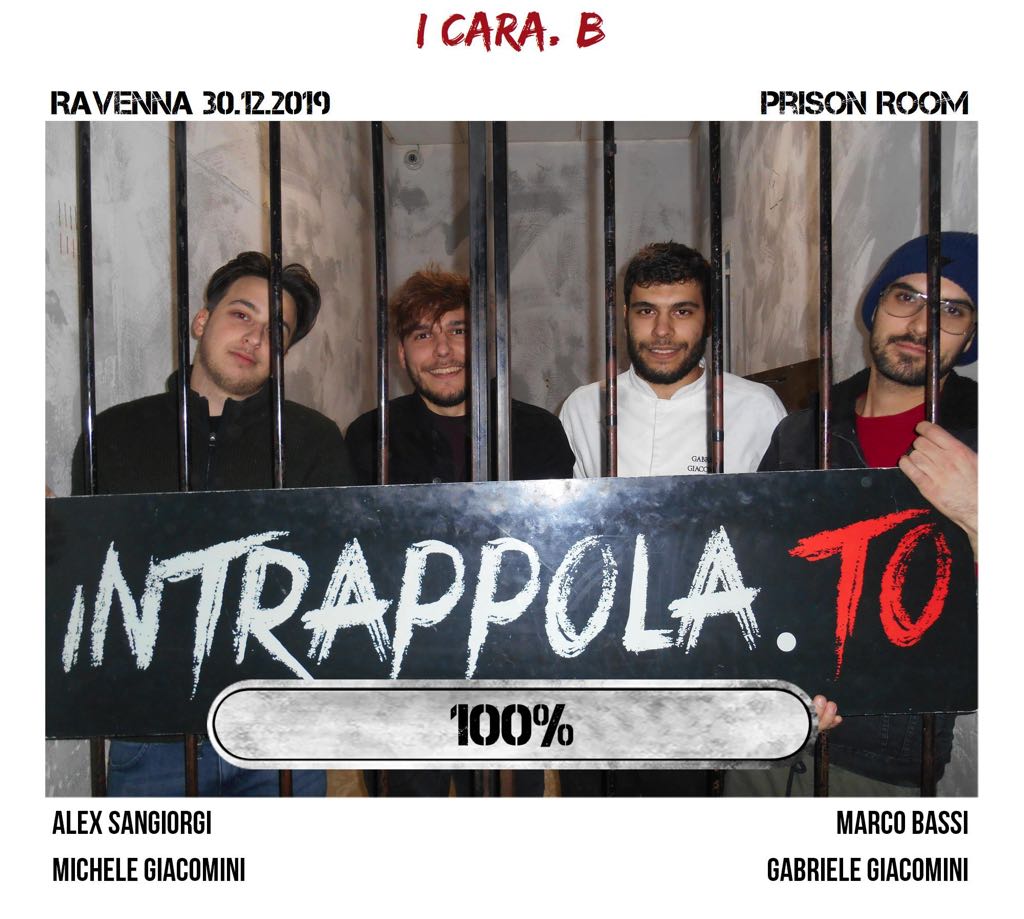 Il gruppo i cara. b è fuggito dalla nostra escape room Prison Room