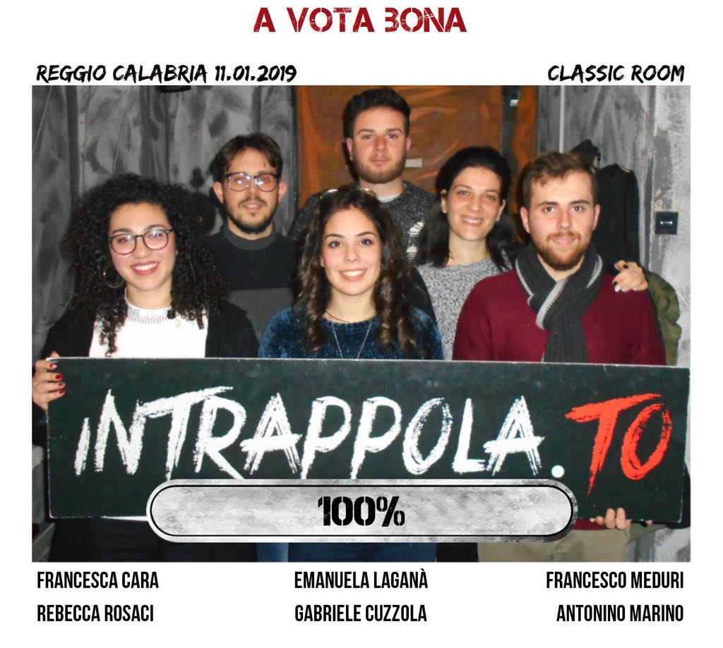 Il gruppo A vota bona è fuggito dalla nostra escape room Classic Room