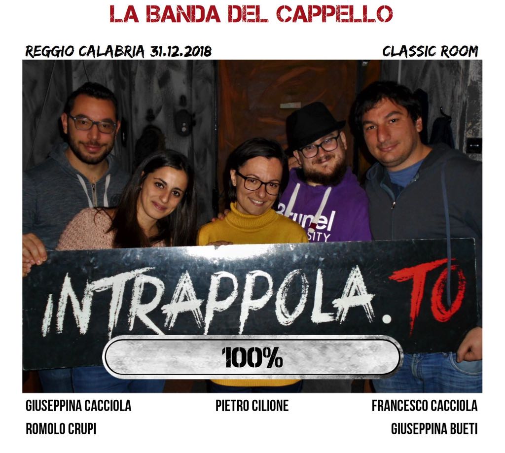 Il gruppo La Banda del Cappello è fuggito dalla nostra escape room Classic Room