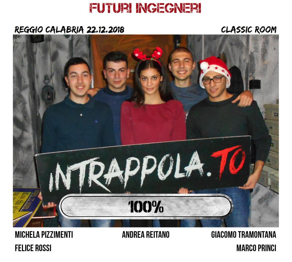 Il gruppo futuri ingegneri è fuggito dalla nostra escape room Classic Room