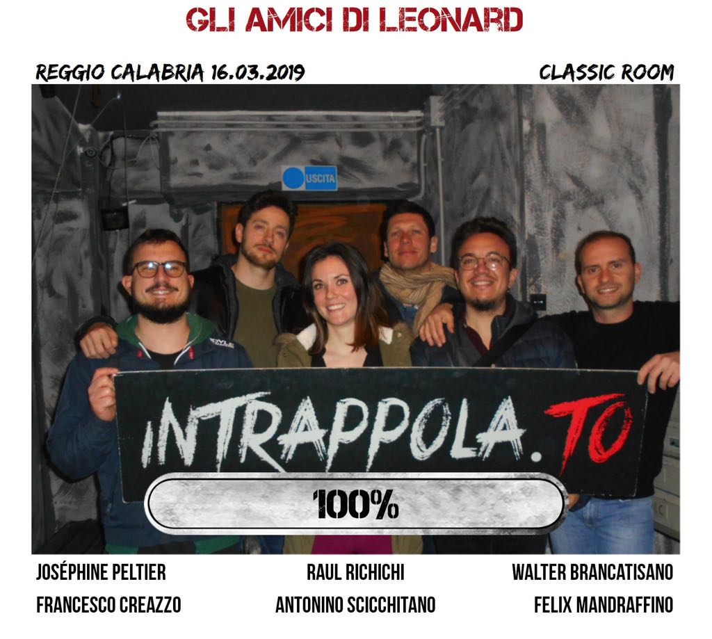 Il gruppo gli amici di leonard è fuggito dalla nostra escape room Classic Room