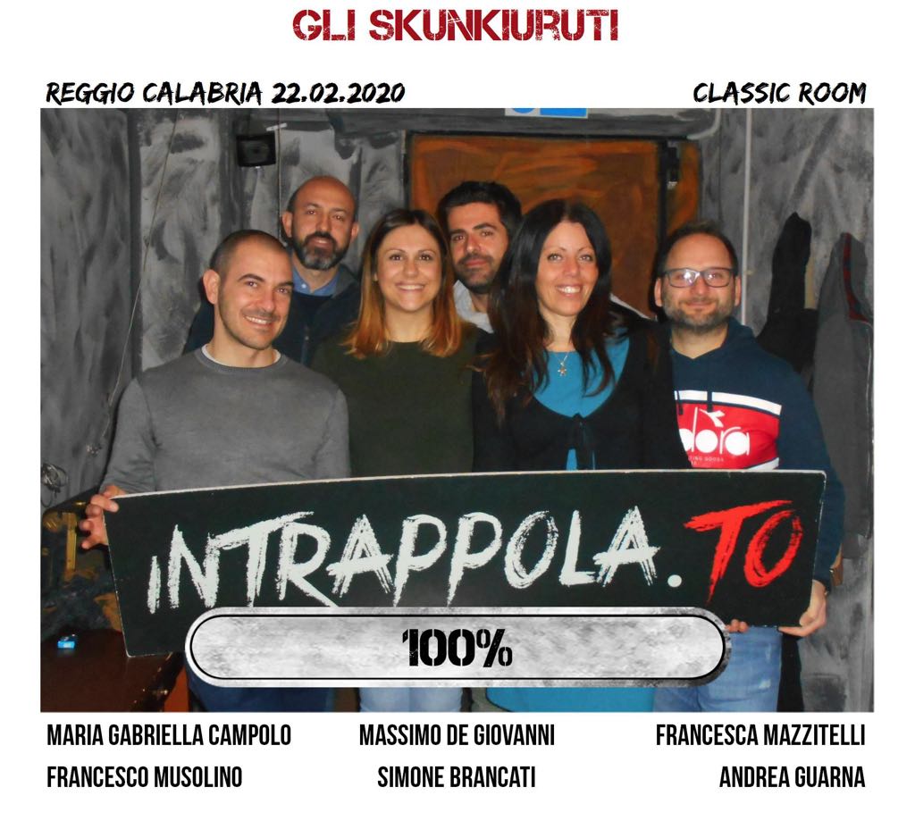 Il gruppo gli skunkiuruti è fuggito dalla nostra escape room Classic Room