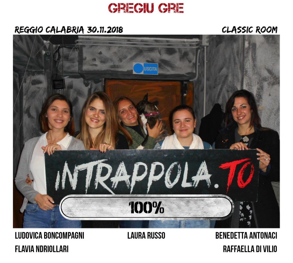 Il gruppo gregiu gre è fuggito dalla nostra escape room Classic Room