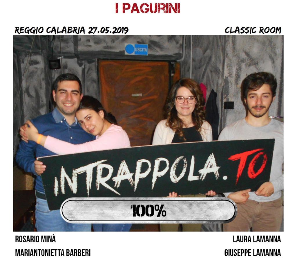 Il gruppo i pagurini è fuggito dalla nostra escape room Classic Room