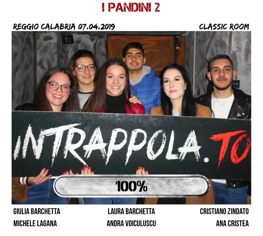 Il gruppo i pandini 2 è fuggito dalla nostra escape room Classic Room