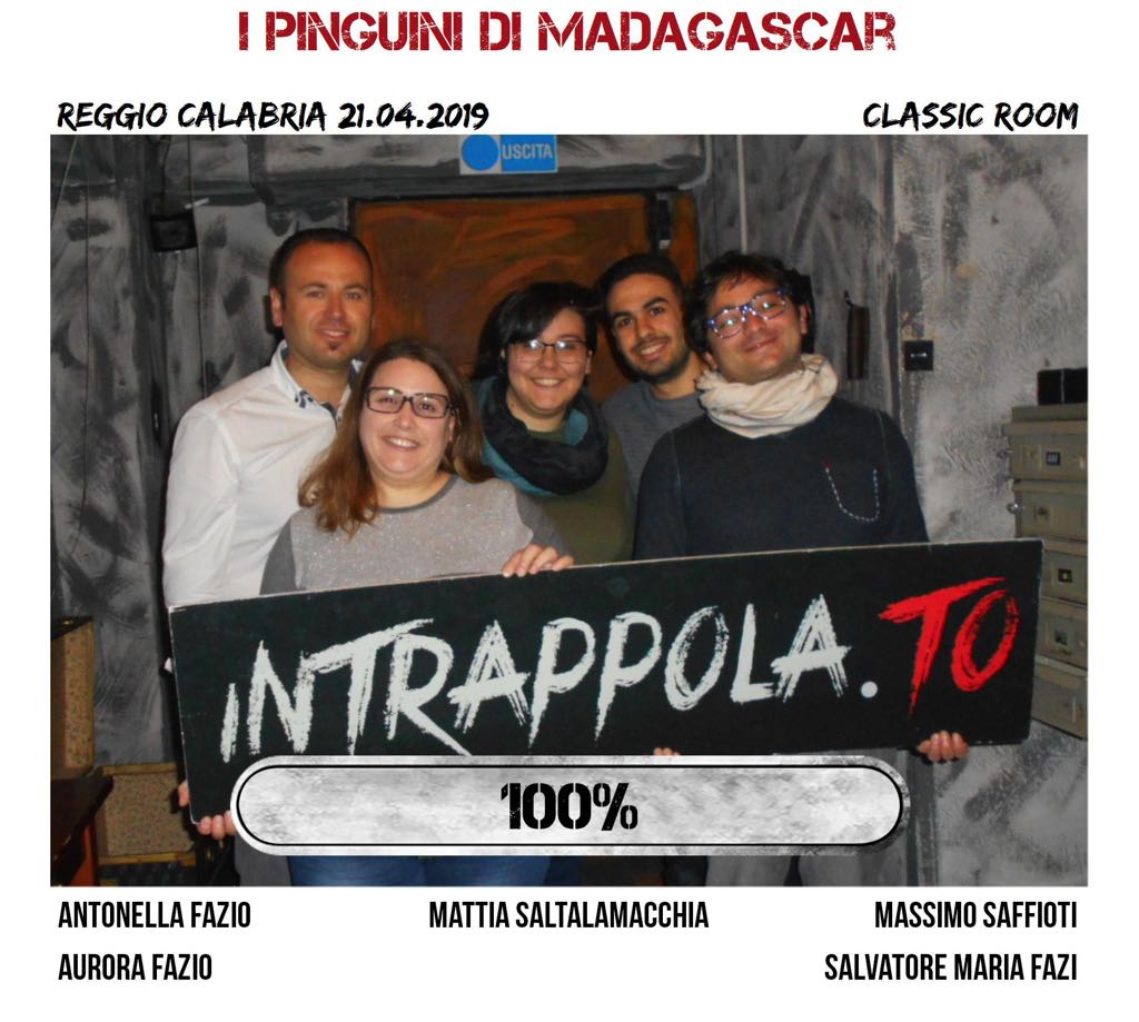 Il gruppo i pinguini di madagascar è fuggito dalla nostra escape room Classic Room