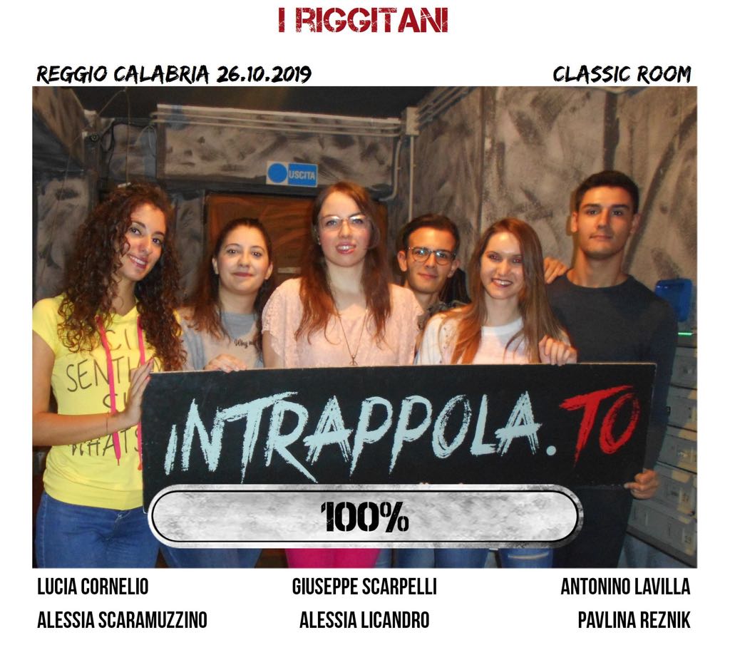 Il gruppo i riggitani è fuggito dalla nostra escape room Classic Room
