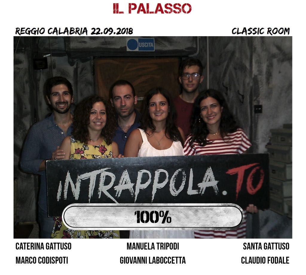 Il gruppo il palasso è fuggito dalla nostra escape room Classic Room