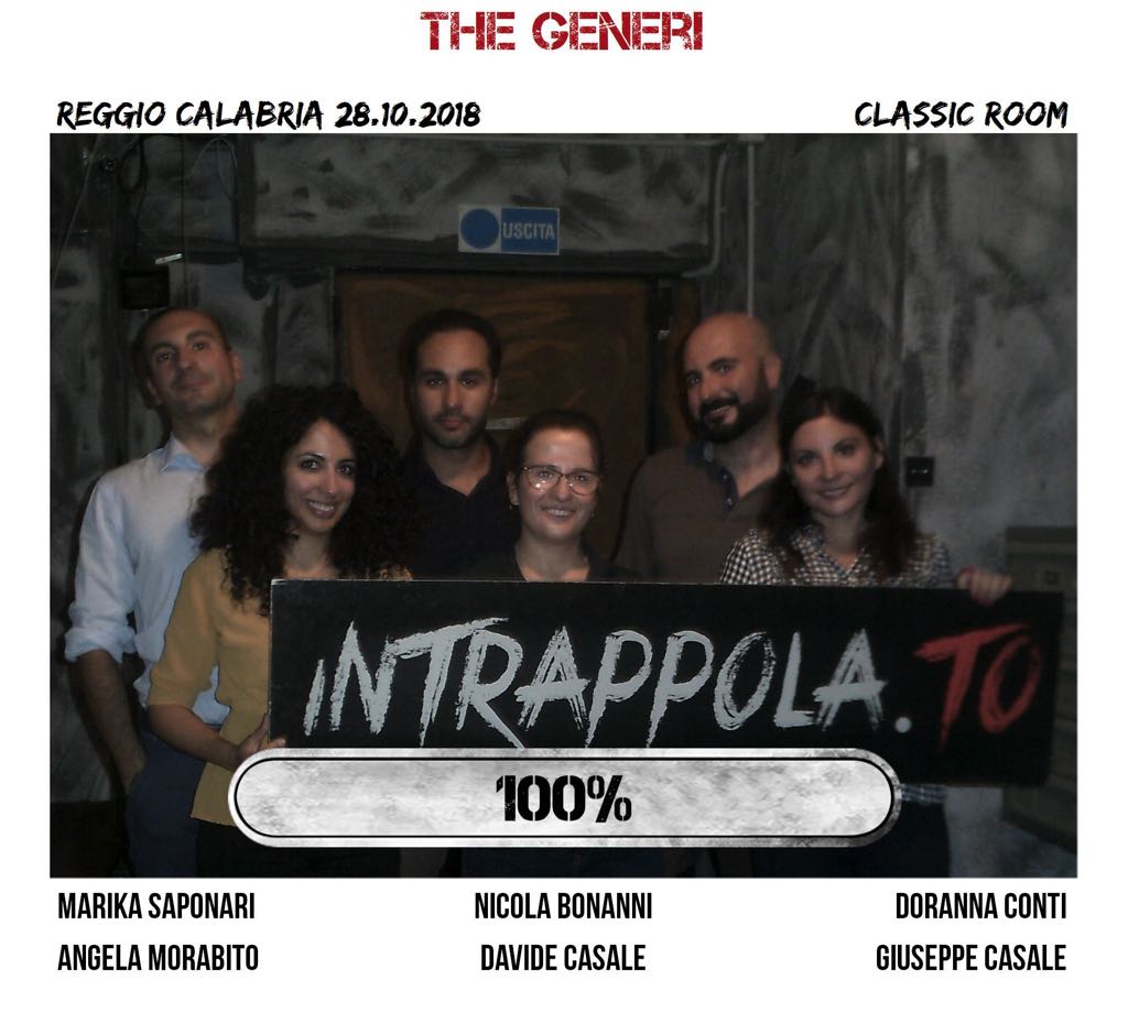 Il gruppo the generi è fuggito dalla nostra escape room Classic Room