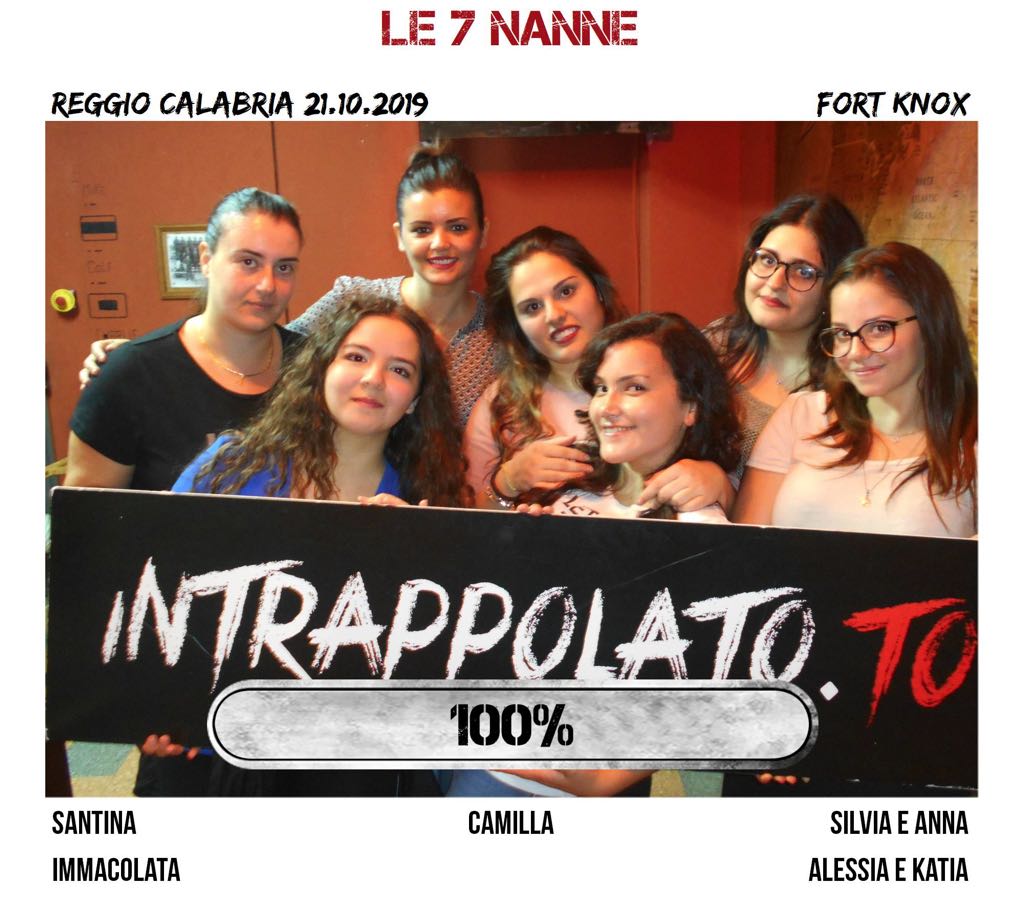 Il gruppo Le 7 nanne è fuggito dalla nostra escape room Fort Knox