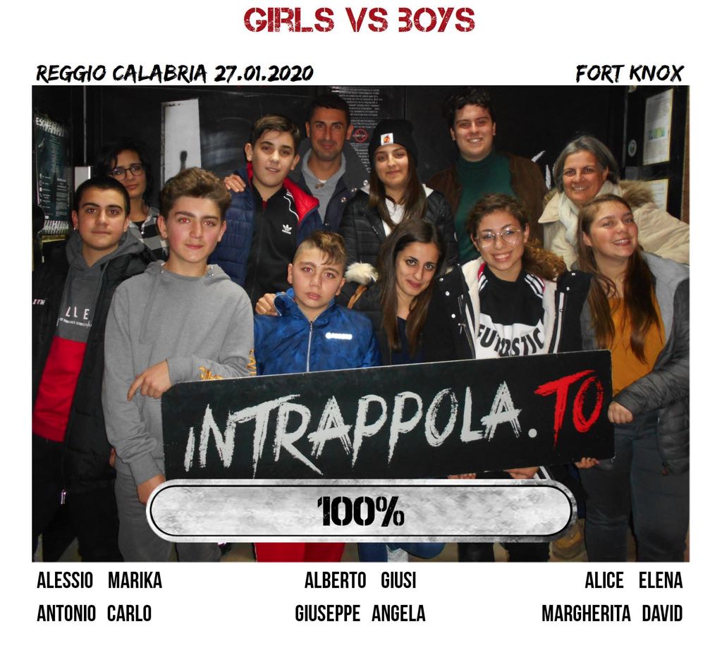 Il gruppo girls vs boys è fuggito dalla nostra escape room Fort Knox