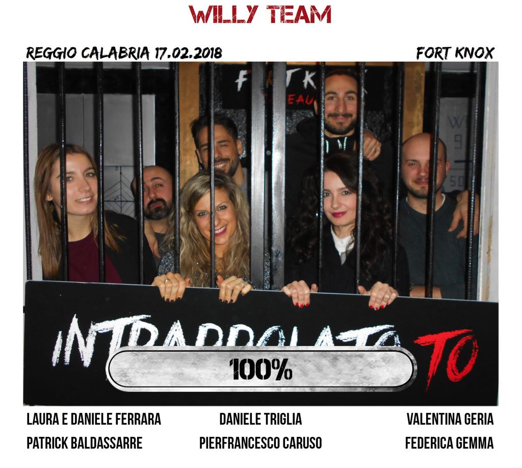 Il gruppo willy team è fuggito dalla nostra escape room Fort Knox