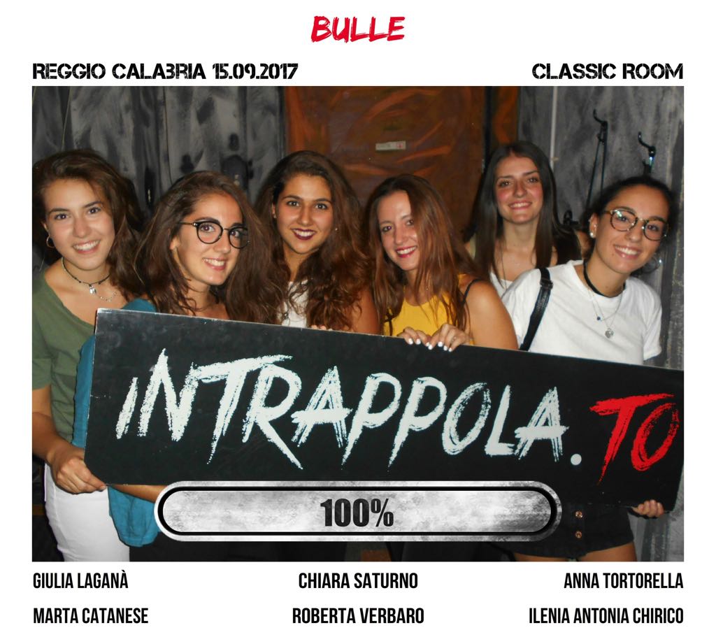 Il gruppo Bulle è fuggito dalla nostra escape room Classic Room