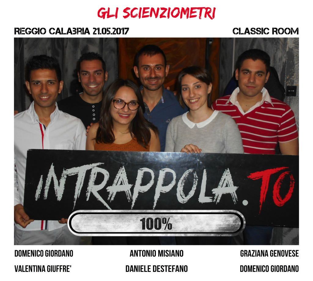 Il gruppo GLI SCIENZIOMETRI è fuggito dalla nostra escape room Classic Room