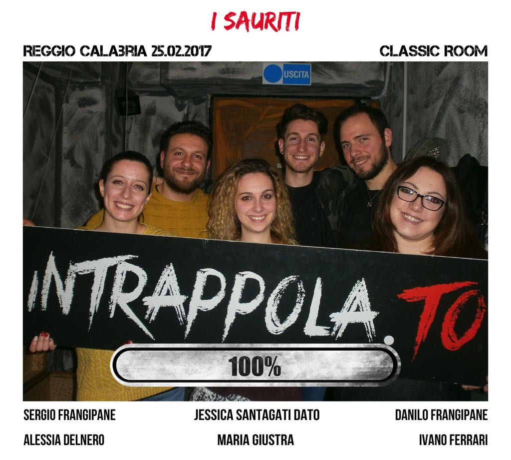 Il gruppo I sauriti è fuggito dalla nostra escape room Classic Room