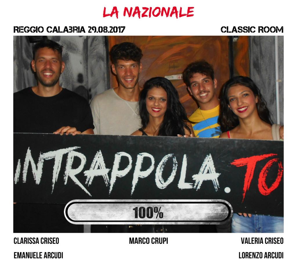 Il gruppo La Nazionale è fuggito dalla nostra escape room Classic Room