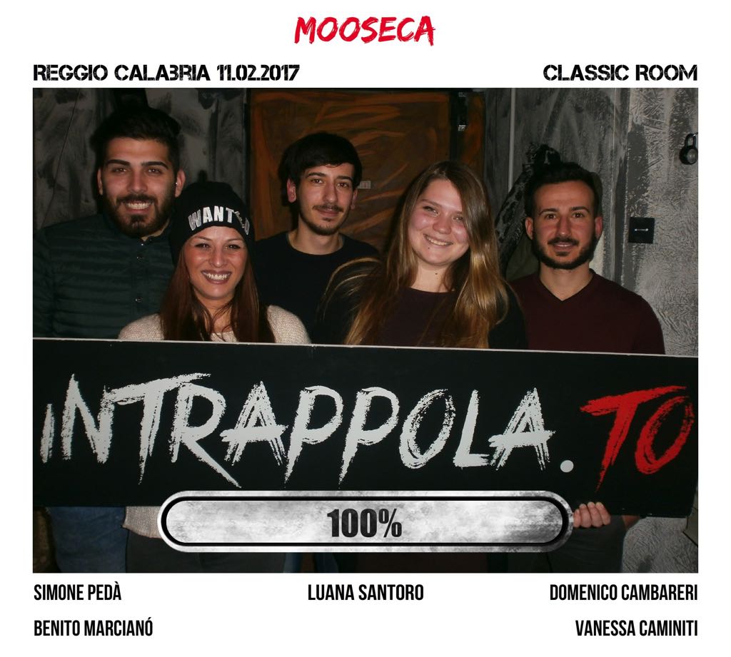 Il gruppo Mooseca è fuggito dalla nostra escape room Classic Room