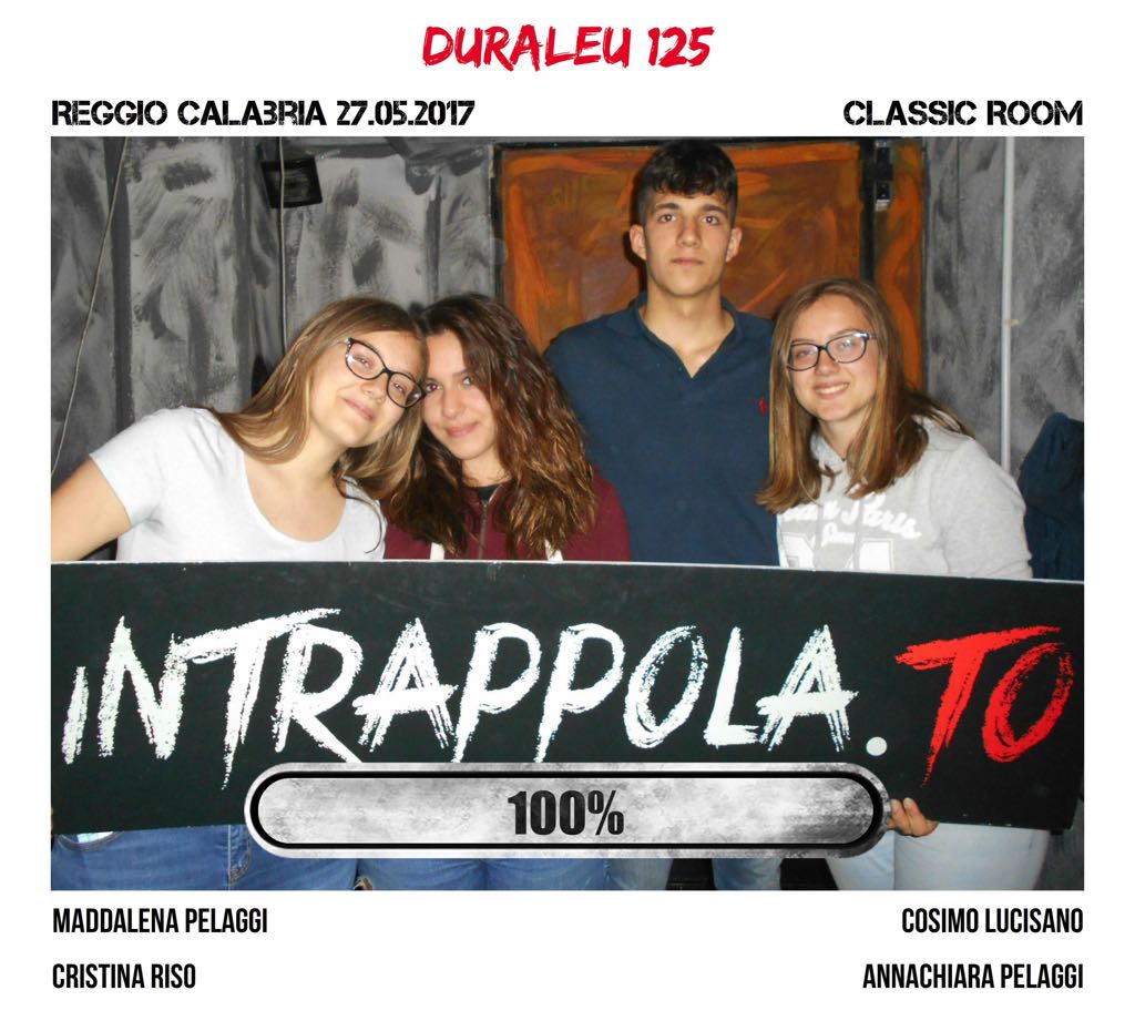 Il gruppo duraleu 125 è fuggito dalla nostra escape room Classic Room