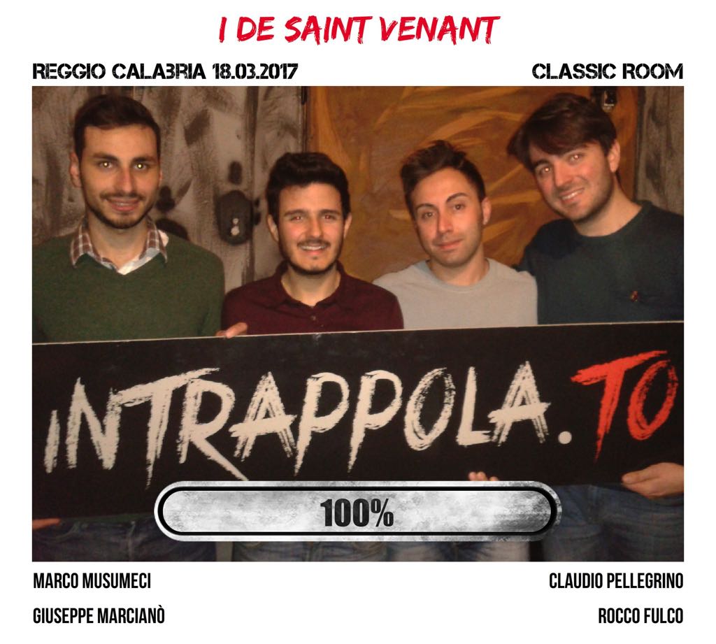 Il gruppo i de saint venant è fuggito dalla nostra escape room Classic Room