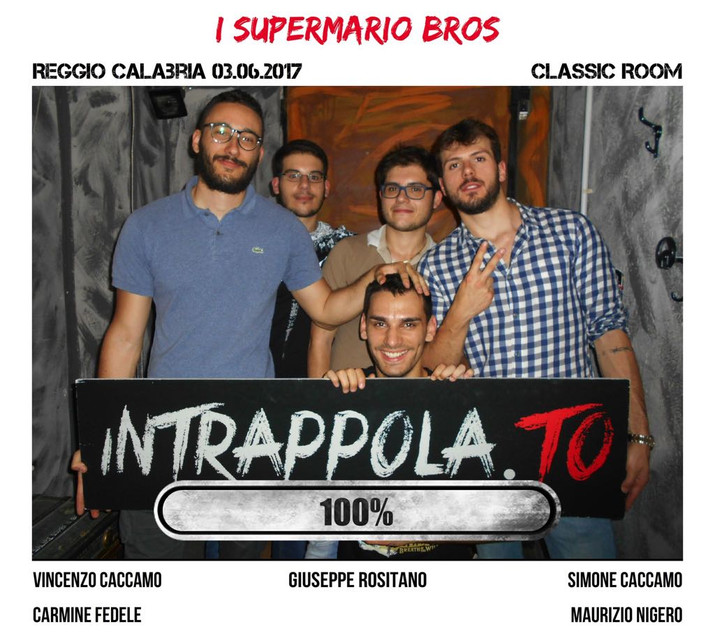Il gruppo i supermario bros è fuggito dalla nostra escape room Classic Room