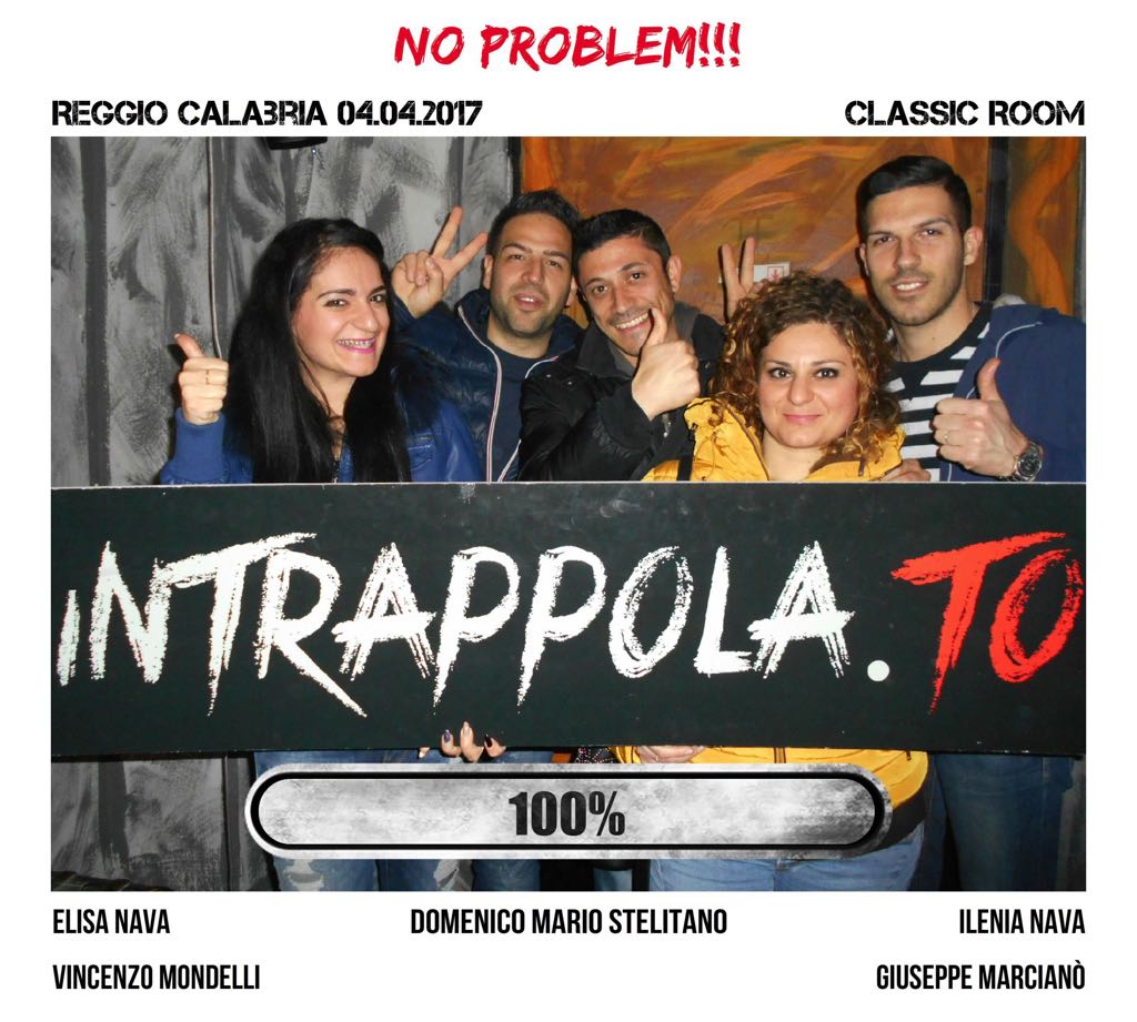 Il gruppo no problem!!! è fuggito dalla nostra escape room Classic Room
