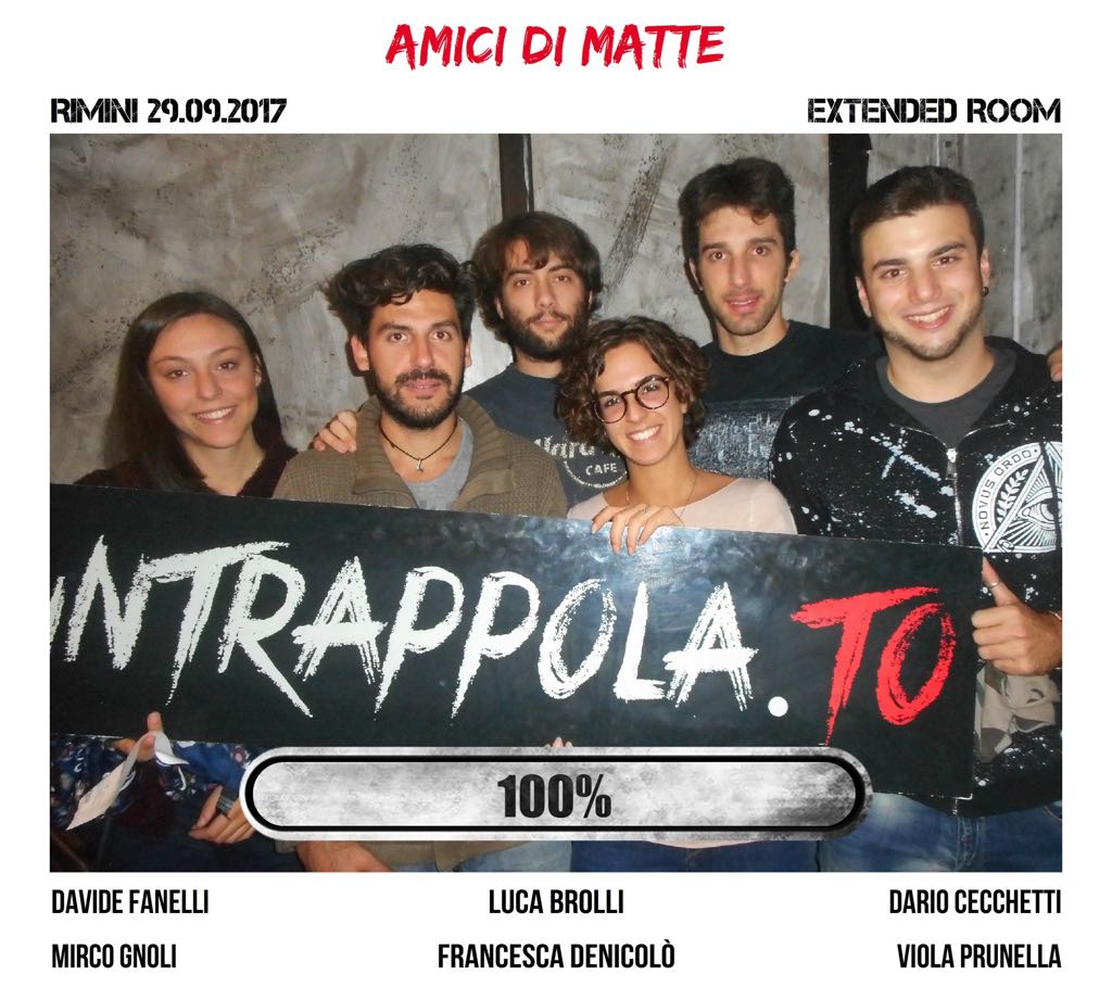 Il gruppo Amici di Matte è fuggito dalla nostra escape room Extended Room