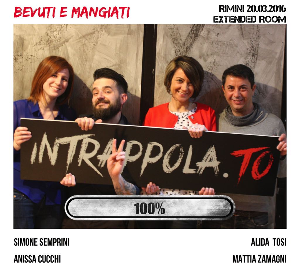 Il gruppo BEVUTI E MANGIATI è fuggito dalla nostra escape room Extended Room